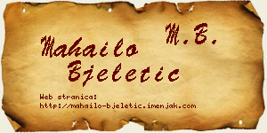 Mahailo Bjeletić vizit kartica